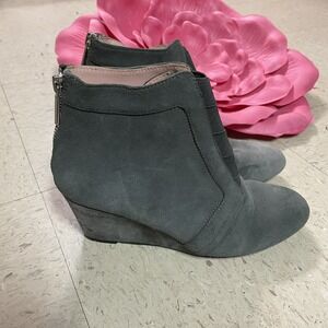 TARYN ROSE‎ Womens Size 6M Kamer Gray Wedge Ankle Booties Boots